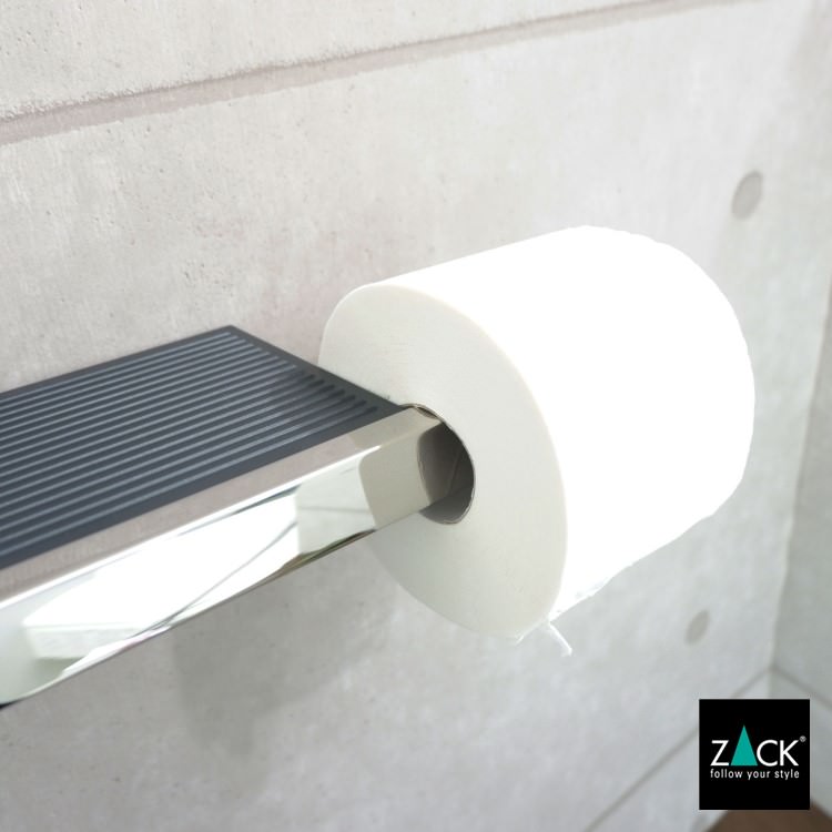 ZACK 40407 LINEA ドイツZACK社製モダンデザインのトイレットペーパーホルダー(トレイ付き) 壁付けタイプ DIY MP [在庫有り] H2-62
