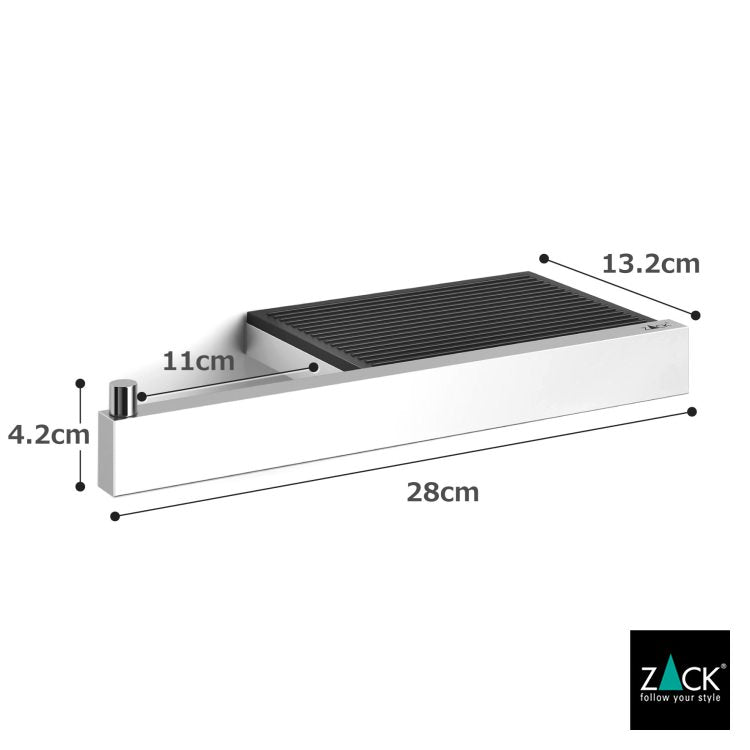 ZACK 40407 LINEA ドイツZACK社製モダンデザインのトイレットペーパーホルダー(トレイ付き) 壁付けタイプ DIY MP [在庫有り] H2-62