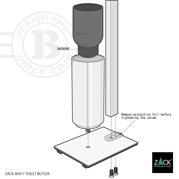 ZACK 40417 ATORE ドイツZACK社製モダンデザインのトイレットペーパースタンド トイレットバトラー H3 HL [在庫有り]