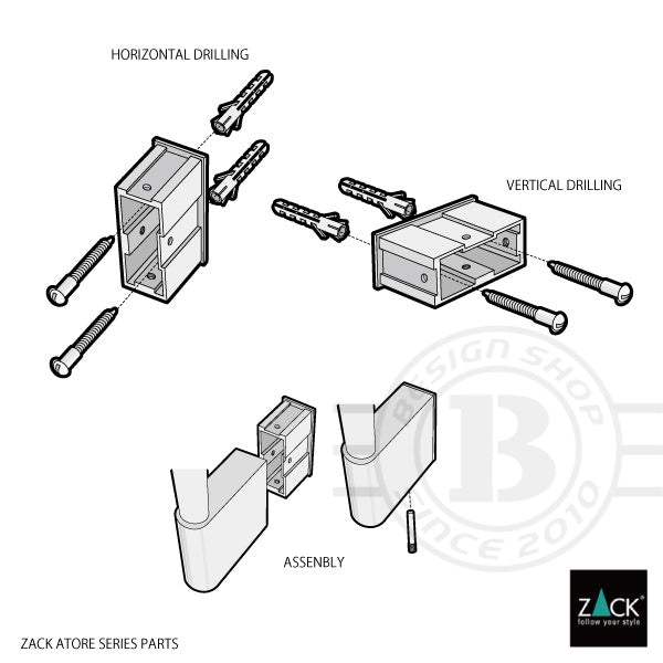 ZACK 40417 ATORE ドイツZACK社製モダンデザインのトイレットペーパースタンド トイレットバトラー H3 HL [在庫有り]