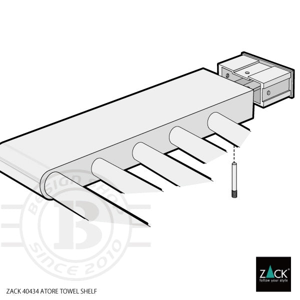 ZACK 40434 ATORE ドイツZACK社製モダンデザインのタオルシェルフ 壁付けタイプ DIY HL [在庫有り] H2-43