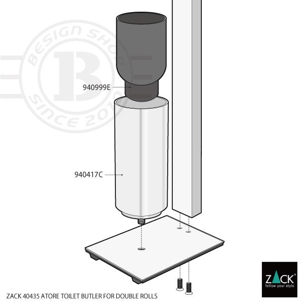 ZACK 40435 ATORE ドイツZACK社製モダンデザインのトイレットペーパースタンド トイレットバトラー HL [在庫有り]H1