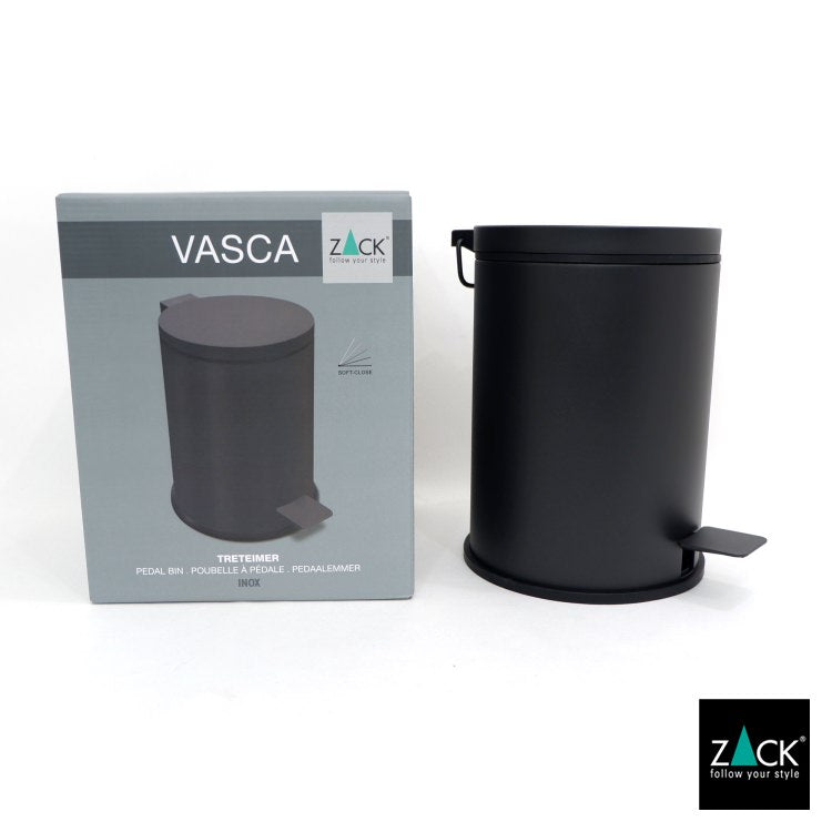 ZACK 40436 VASCA ドイツZACK社製モダンデザインのペダルビン マットブラック [在庫有り]