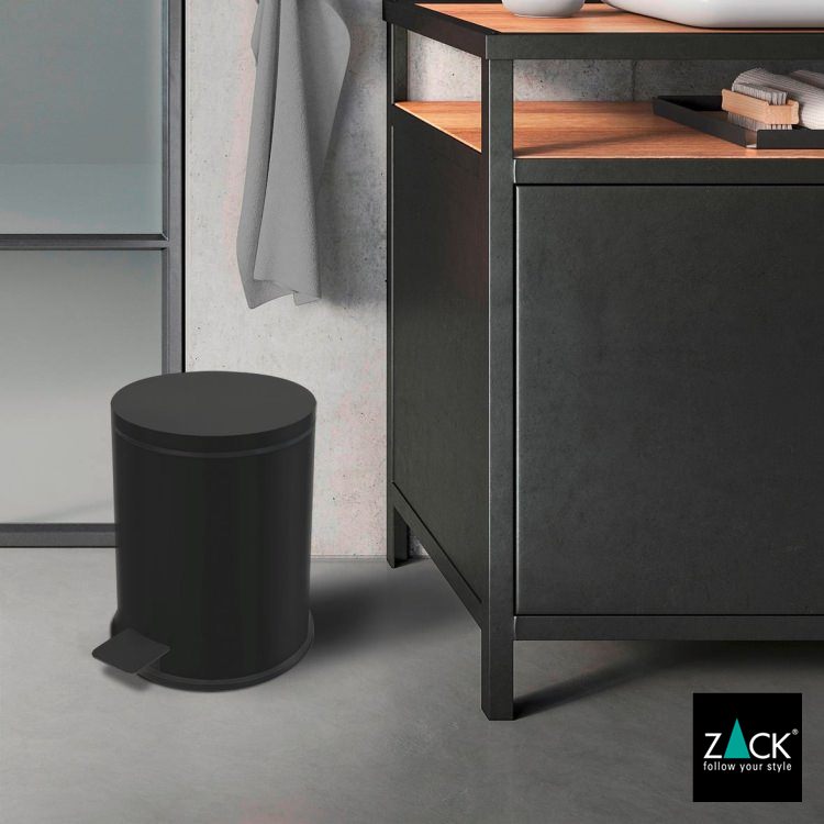 ZACK 40436 VASCA ドイツZACK社製モダンデザインのペダルビン マットブラック [在庫有り]