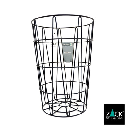 ZACK 40437F SATONE ドイツZACK社製モダンデザインのランドリーバスケット シッタブル マットブラック インナーバッグ・リッド付き [お取寄せ]