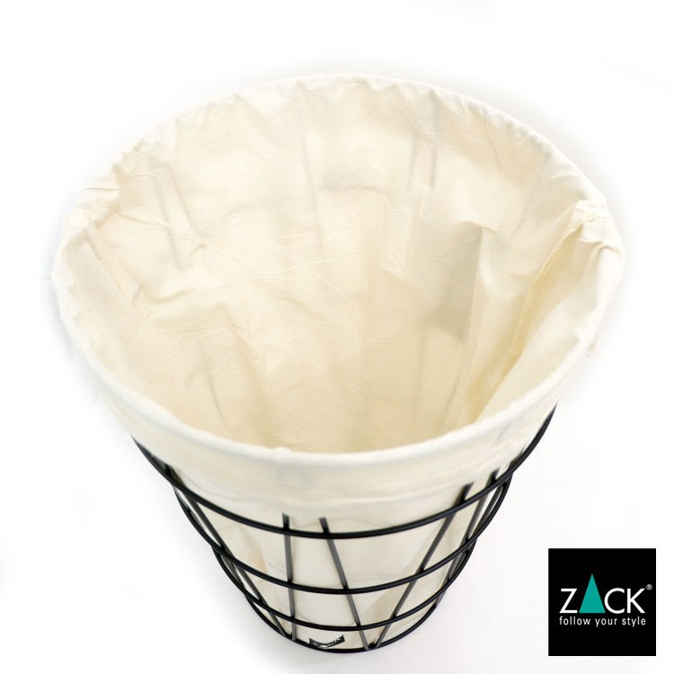 ZACK 40437F SATONE ドイツZACK社製モダンデザインのランドリーバスケット シッタブル マットブラック インナーバッグ・リッド付き [お取寄せ]