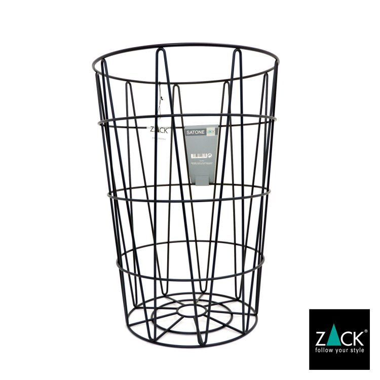 ZACK 40437 SATONE ドイツZACK社製モダンデザインのランドリーバスケット マットブラック [お取寄せ] H2-338