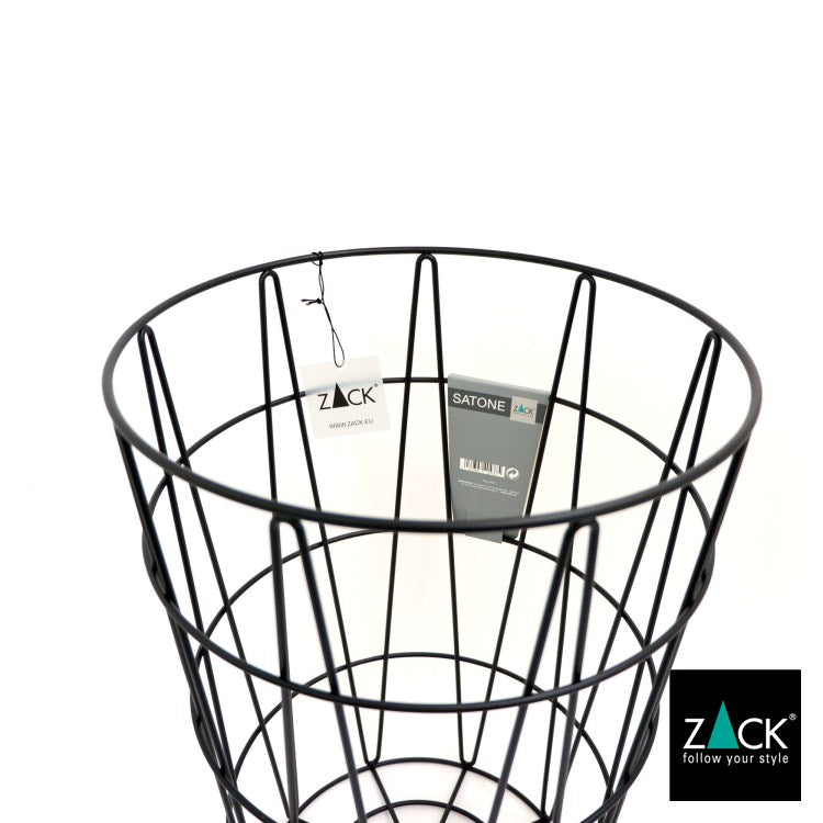 ZACK 40437 SATONE ドイツZACK社製モダンデザインのランドリーバスケット マットブラック [お取寄せ] H2-338