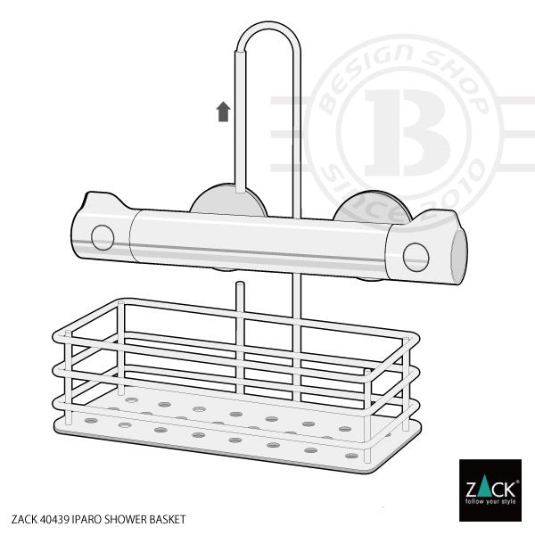 ZACK 40439 IPARO ドイツZACK社製モダンデザインのシャワーバスケット MP [在庫有り]H1
