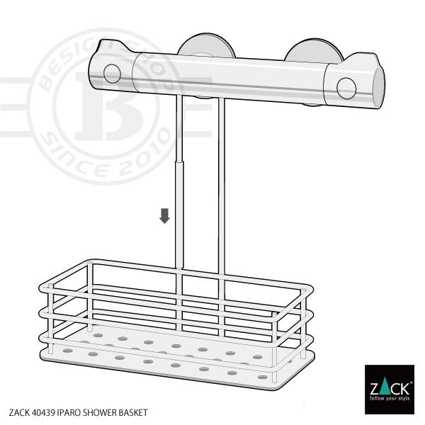 ZACK 40439 IPARO ドイツZACK社製モダンデザインのシャワーバスケット MP [在庫有り]H1