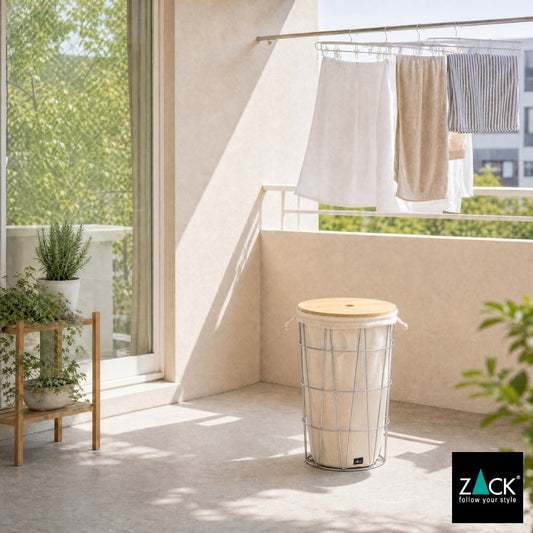 ZACK 40440F SATONE ドイツZACK社製の座れるランドリーバスケット シッタブル インナーバッグ・リッド付き HL [お取寄せ]