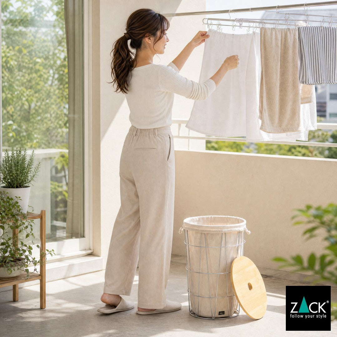 ZACK 40440F SATONE ドイツZACK社製の座れるランドリーバスケット シッタブル インナーバッグ・リッド付き HL [お取寄せ]