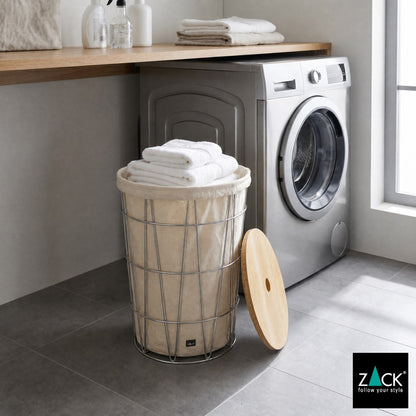 ZACK 40440F SATONE ドイツZACK社製の座れるランドリーバスケット シッタブル インナーバッグ・リッド付き HL [お取寄せ]