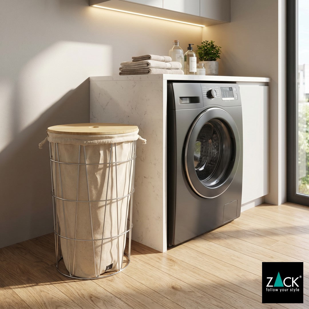 ZACK 40440F SATONE ドイツZACK社製の座れるランドリーバスケット シッタブル インナーバッグ・リッド付き HL [お取寄せ]