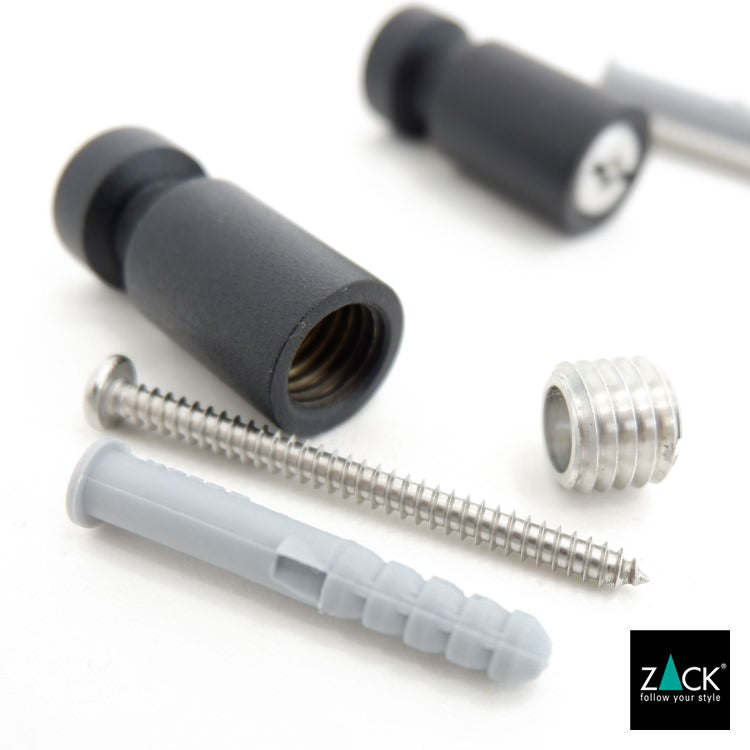 ZACK 40444 AIVO ドイツZACK社製モダンデザインのタオルフックS マットブラック 2個セット 壁付けタイプ DIY [在庫有り]