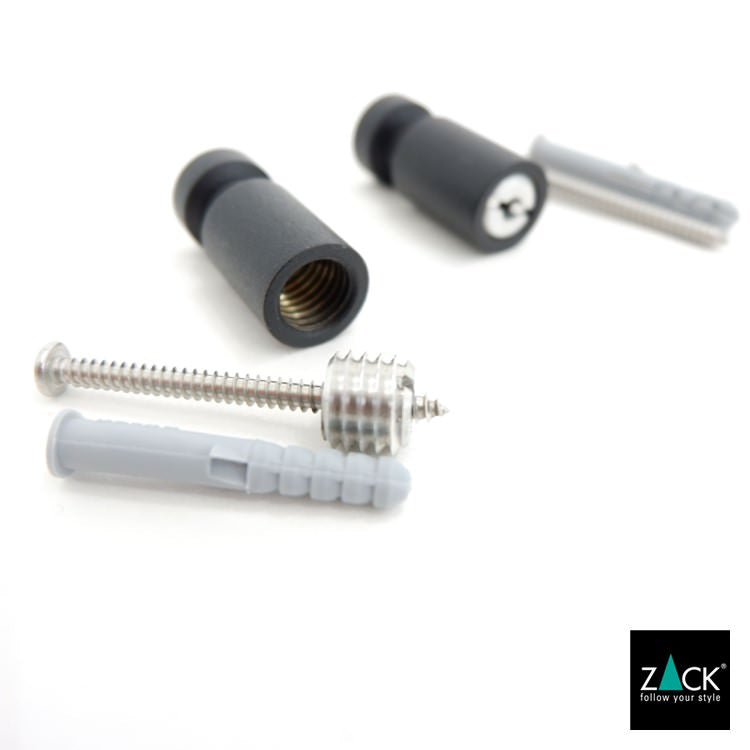 ZACK 40444 AIVO ドイツZACK社製モダンデザインのタオルフックS マットブラック 2個セット 壁付けタイプ DIY [在庫有り]