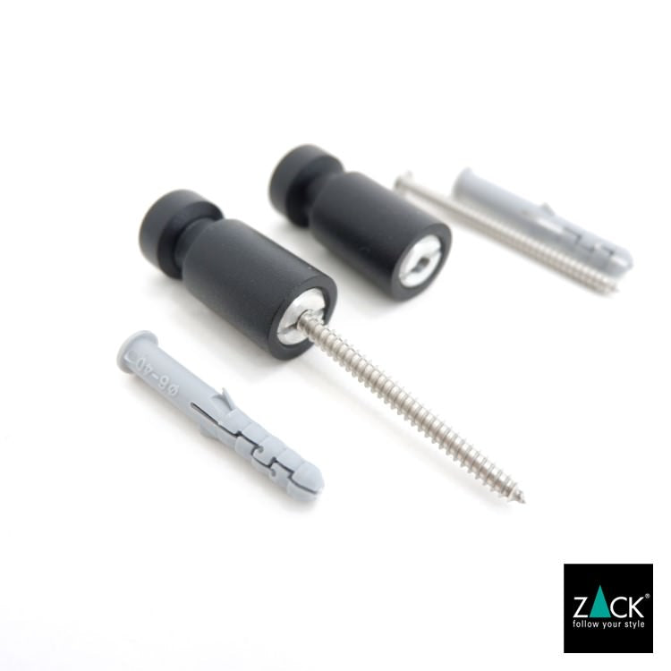 ZACK 40444 AIVO ドイツZACK社製モダンデザインのタオルフックS マットブラック 2個セット 壁付けタイプ DIY [在庫有り]