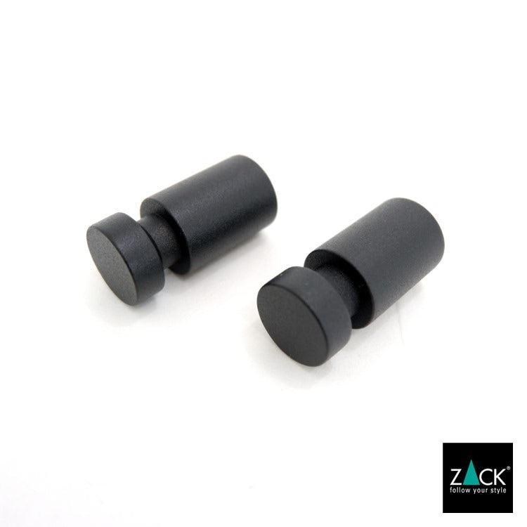 ZACK 40445 AIVO ドイツZACK社製モダンデザインのタオルフックM マットブラック 2個セット 壁付けタイプ DIY [在庫有り]