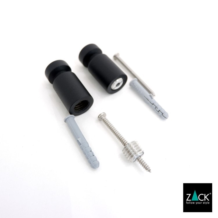 ZACK 40445 AIVO ドイツZACK社製モダンデザインのタオルフックM マットブラック 2個セット 壁付けタイプ DIY [在庫有り]