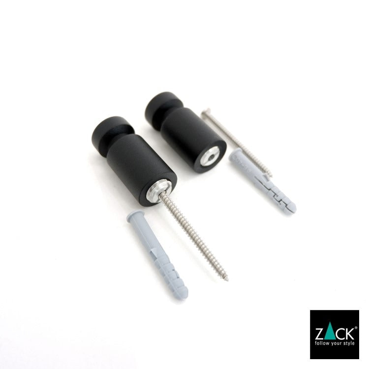 ZACK 40445 AIVO ドイツZACK社製モダンデザインのタオルフックM マットブラック 2個セット 壁付けタイプ DIY [在庫有り]