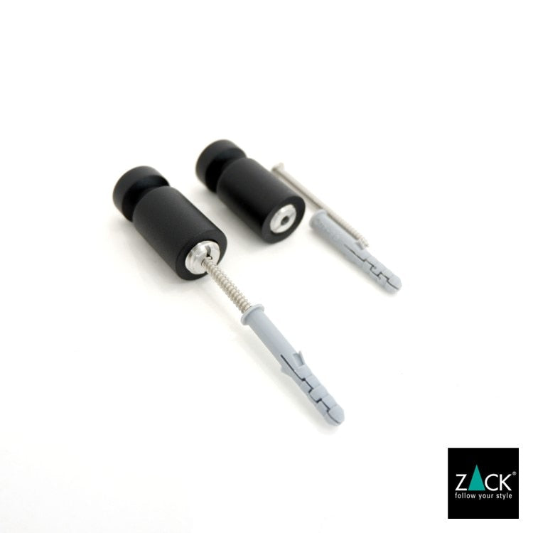 ZACK 40445 AIVO ドイツZACK社製モダンデザインのタオルフックM マットブラック 2個セット 壁付けタイプ DIY [在庫有り]