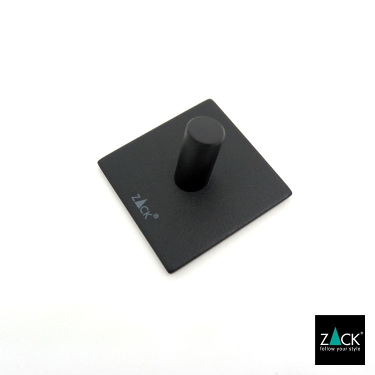 ZACK 40446 DUPLO ドイツZACK社製モダンデザインのタオルフック マットブラック(スクエア) [業務用(12個セット)]