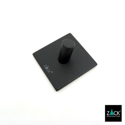 ZACK 40446 DUPLO ドイツZACK社製モダンデザインのタオルフック マットブラック(スクエア) [業務用(12個セット)]