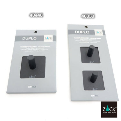 ZACK 40446 DUPLO ドイツZACK社製モダンデザインのタオルフック マットブラック(スクエア) [業務用(36個セット)]