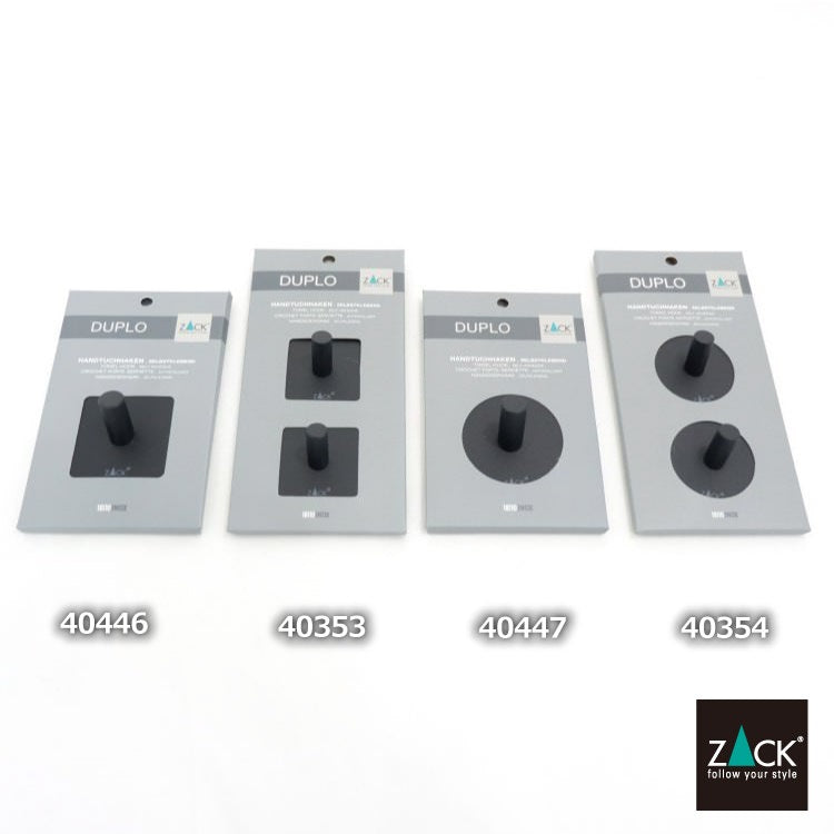 ZACK 40446 DUPLO ドイツZACK社製モダンデザインのタオルフック マットブラック(スクエア) [業務用(60個セット)]
