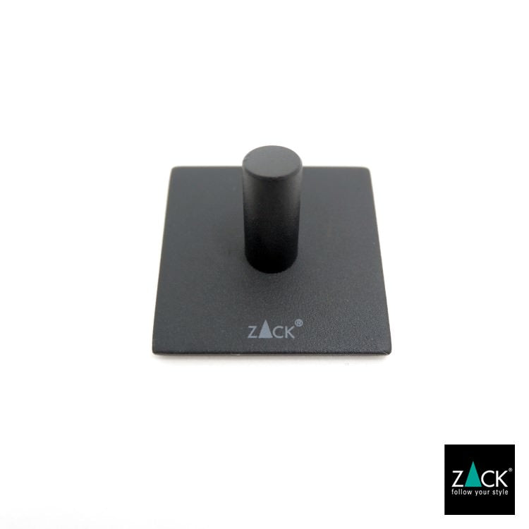 ZACK 40446 DUPLO ドイツZACK社製モダンデザインのタオルフック マットブラック(スクエア) (6個セット)