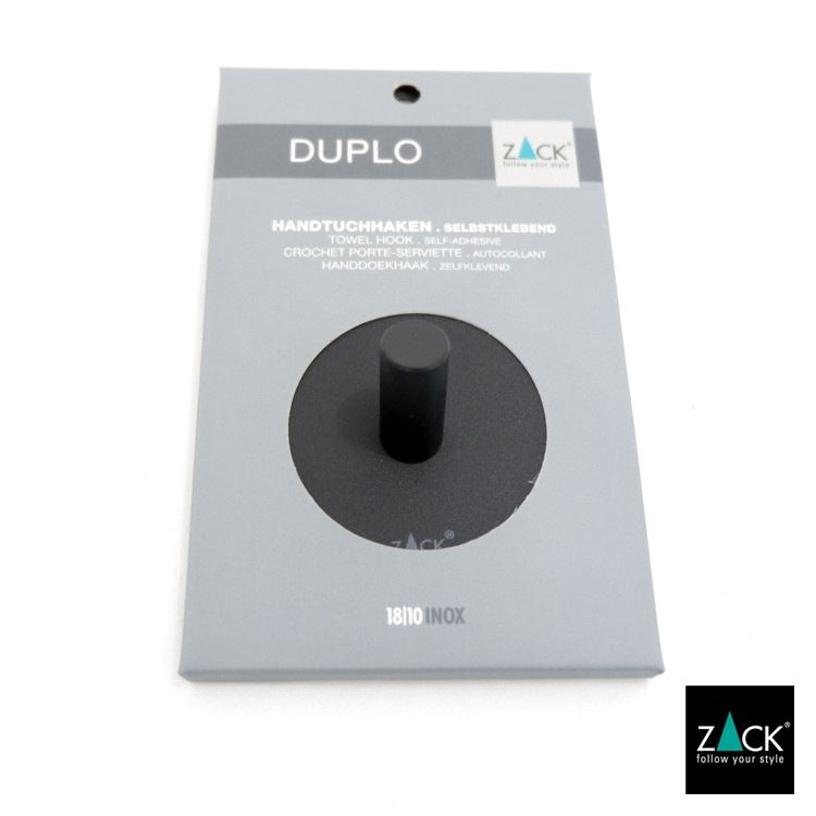 ZACK 40447 DUPLO ドイツZACK社製モダンデザインのタオルフック マットブラック(ラウンド) [業務用(36個セット)]