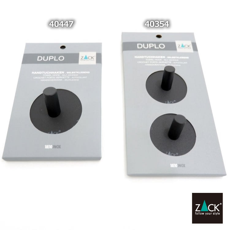 ZACK 40447 DUPLO ドイツZACK社製モダンデザインのタオルフック マットブラック(ラウンド) [業務用(60個セット)]