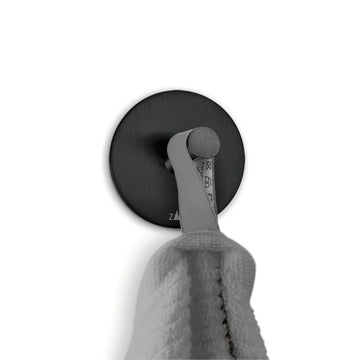 ZACK 40447 DUPLO ドイツZACK社製モダンデザインのタオルフック マットブラック(ラウンド) (6個セット)