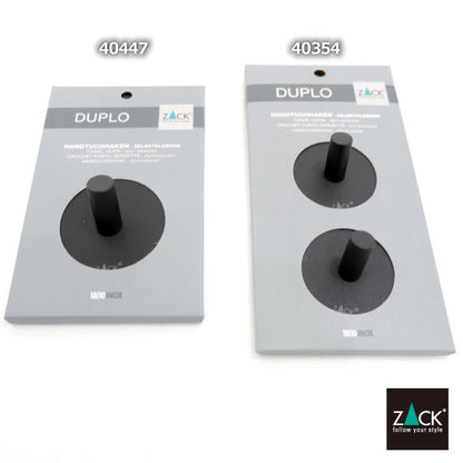ZACK 40447 DUPLO ドイツZACK社製モダンデザインのタオルフック マットブラック(ラウンド) (6個セット)