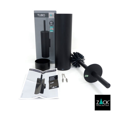 [サンプル品] ZACK 40448 TUBO ドイツZACK社製モダンデザインのトイレブラシ マットブラック 壁付けタイプ DIY [在庫有り]