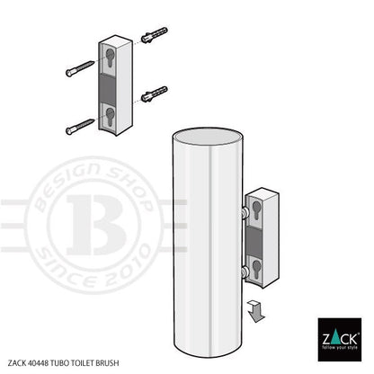 [サンプル品] ZACK 40448 TUBO ドイツZACK社製モダンデザインのトイレブラシ マットブラック 壁付けタイプ DIY [在庫有り]