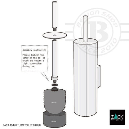 [サンプル品] ZACK 40448 TUBO ドイツZACK社製モダンデザインのトイレブラシ マットブラック 壁付けタイプ DIY [在庫有り]