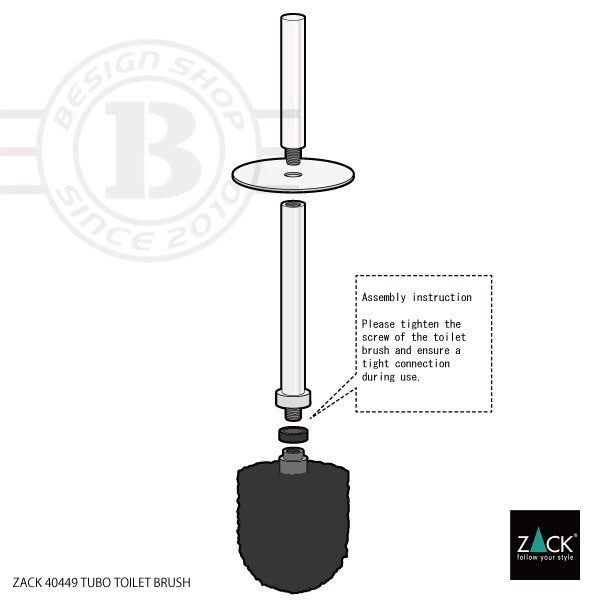 ZACK 40449 TUBO ドイツZACK社製モダンデザインのトイレブラシ マットブラック [在庫有り]