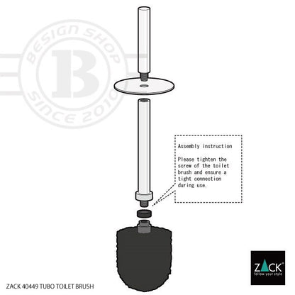 ZACK 40449 TUBO ドイツZACK社製モダンデザインのトイレブラシ マットブラック [在庫有り]