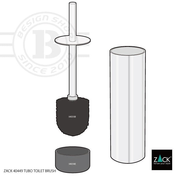 ZACK 40449 TUBO ドイツZACK社製モダンデザインのトイレブラシ マットブラック [在庫有り]