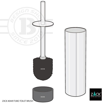 ZACK 40449 TUBO ドイツZACK社製モダンデザインのトイレブラシ マットブラック [在庫有り]