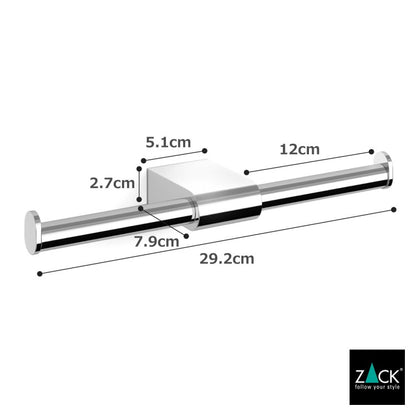 ZACK 40452 ATORE ドイツZACK社製モダンデザインのダブルトイレットペーパーホルダー 壁付けタイプ DIY MP [在庫有り]H1