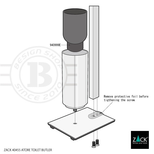 ZACK 40455 ATORE ドイツZACK社製モダンデザインのトイレットペーパースタンド トイレットバトラー H3 MP [在庫有り]