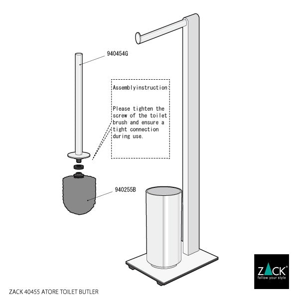 ZACK 40455 ATORE ドイツZACK社製モダンデザインのトイレットペーパースタンド トイレットバトラー H3 MP [在庫有り]