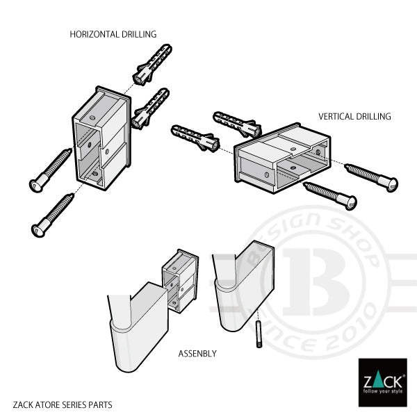 ZACK 40455 ATORE ドイツZACK社製モダンデザインのトイレットペーパースタンド トイレットバトラー H3 MP [在庫有り]
