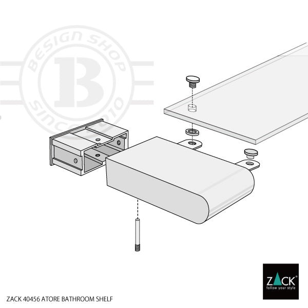 ZACK 40456 ATORE ドイツZACK社製モダンデザインのバスルームシェルフ 壁付けタイプ DIY MP [在庫有り] H2-37