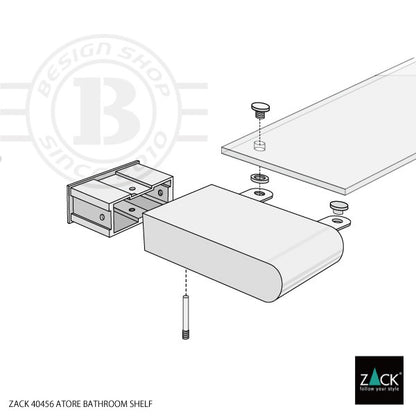 ZACK 40456 ATORE ドイツZACK社製モダンデザインのバスルームシェルフ 壁付けタイプ DIY MP [在庫有り] H2-37