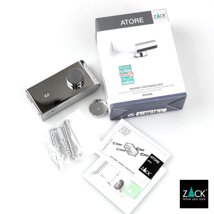 ZACK 40466 ATORE ドイツZACK社製モダンデザインのマグネティックソープホルダー 壁付けタイプ DIY MP [在庫有り]H1