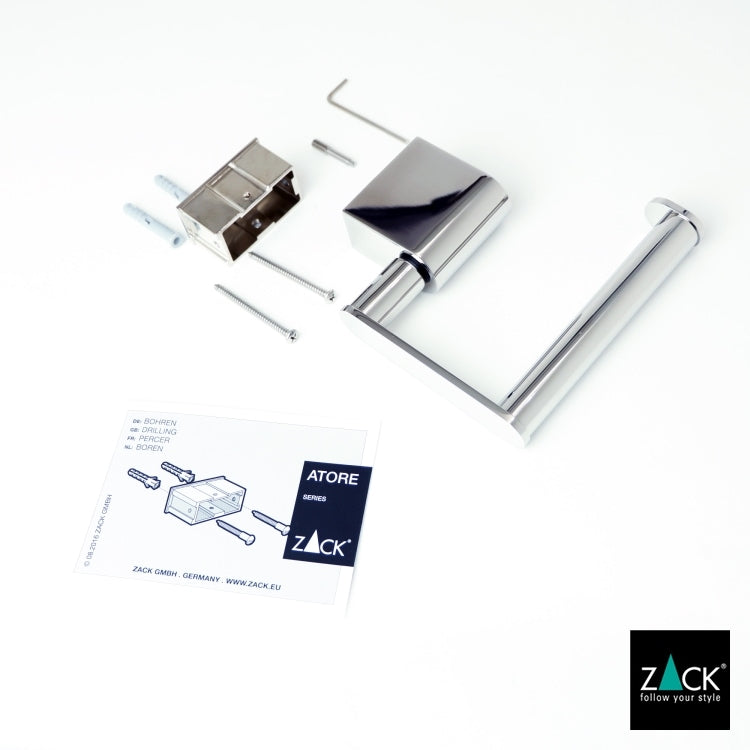 ZACK 40471 ATORE ドイツZACK社製モダンデザインのトイレットペーパーホルダー 壁付けタイプ DIY MP [在庫有り]
