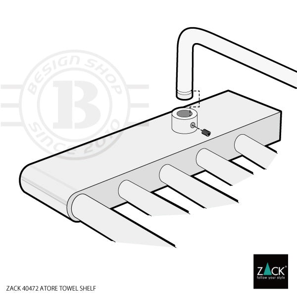 ZACK 40472 ATORE ドイツZACK社製モダンデザインのタオルシェルフ 壁付けタイプ DIY MP [お取寄せ] H2-151